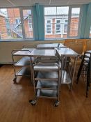 Mixture of Stainless Steel Trollies and Prep Tables
