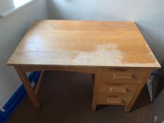 Mid-century Beech Effect Wooden Desk