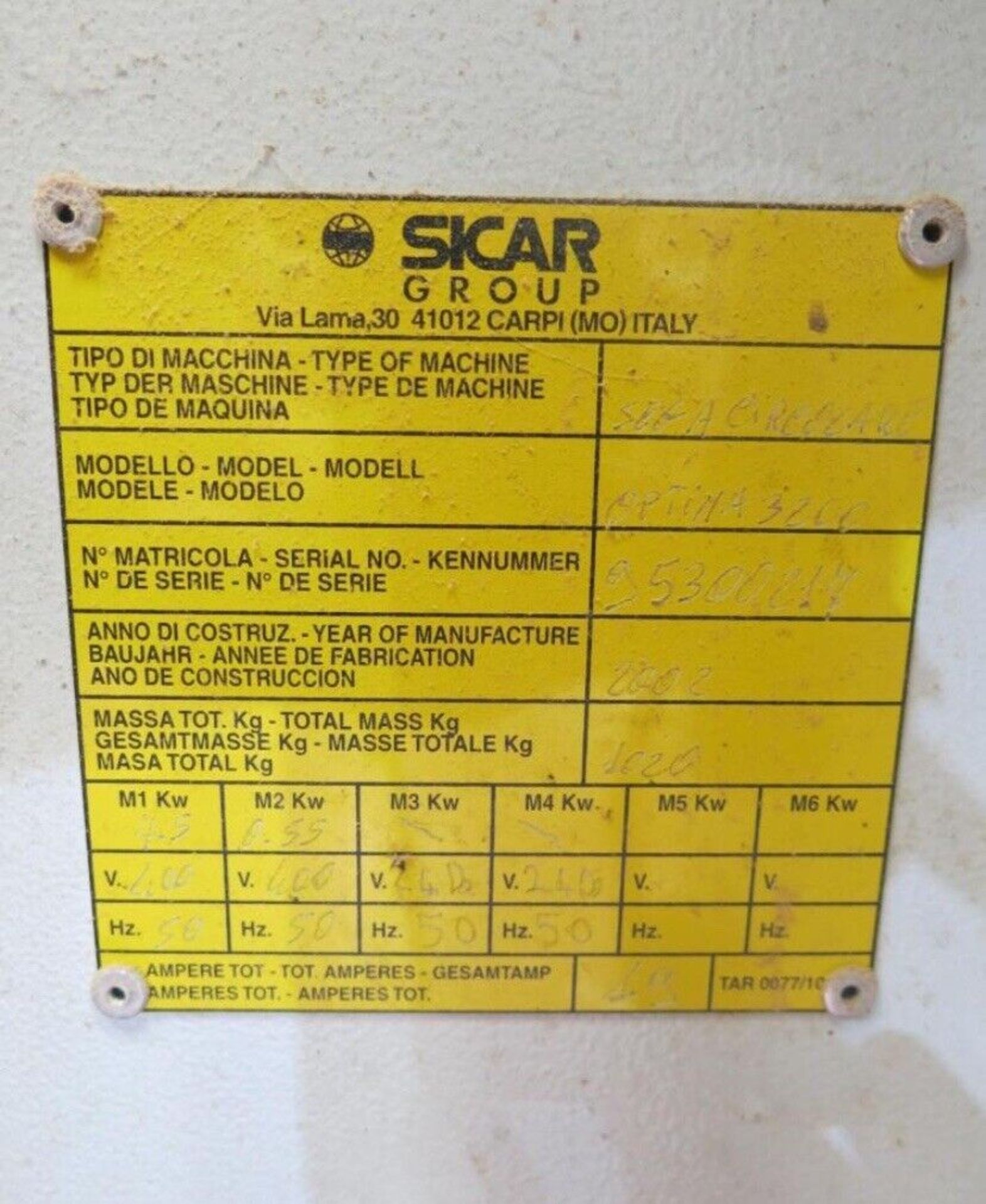 Panel Saw Sicar Optima 3200 3.2 Meter Bed With Scoring Unit Sheet Saw Rip Saw - Image 8 of 12