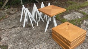 Wood Effect and Metal Tables x 8