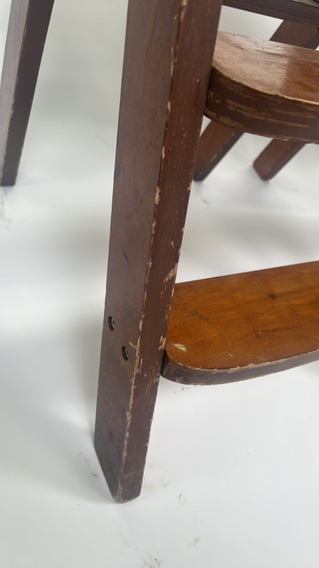 Trio of Wooden and Faux Leather High Chair - Image 6 of 9