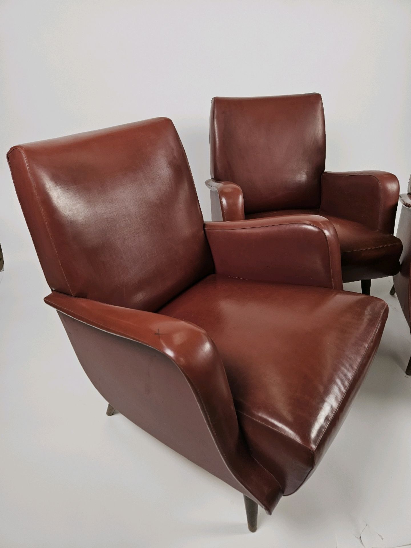 Trio of Faux Leather Accent Chairs - Image 5 of 7