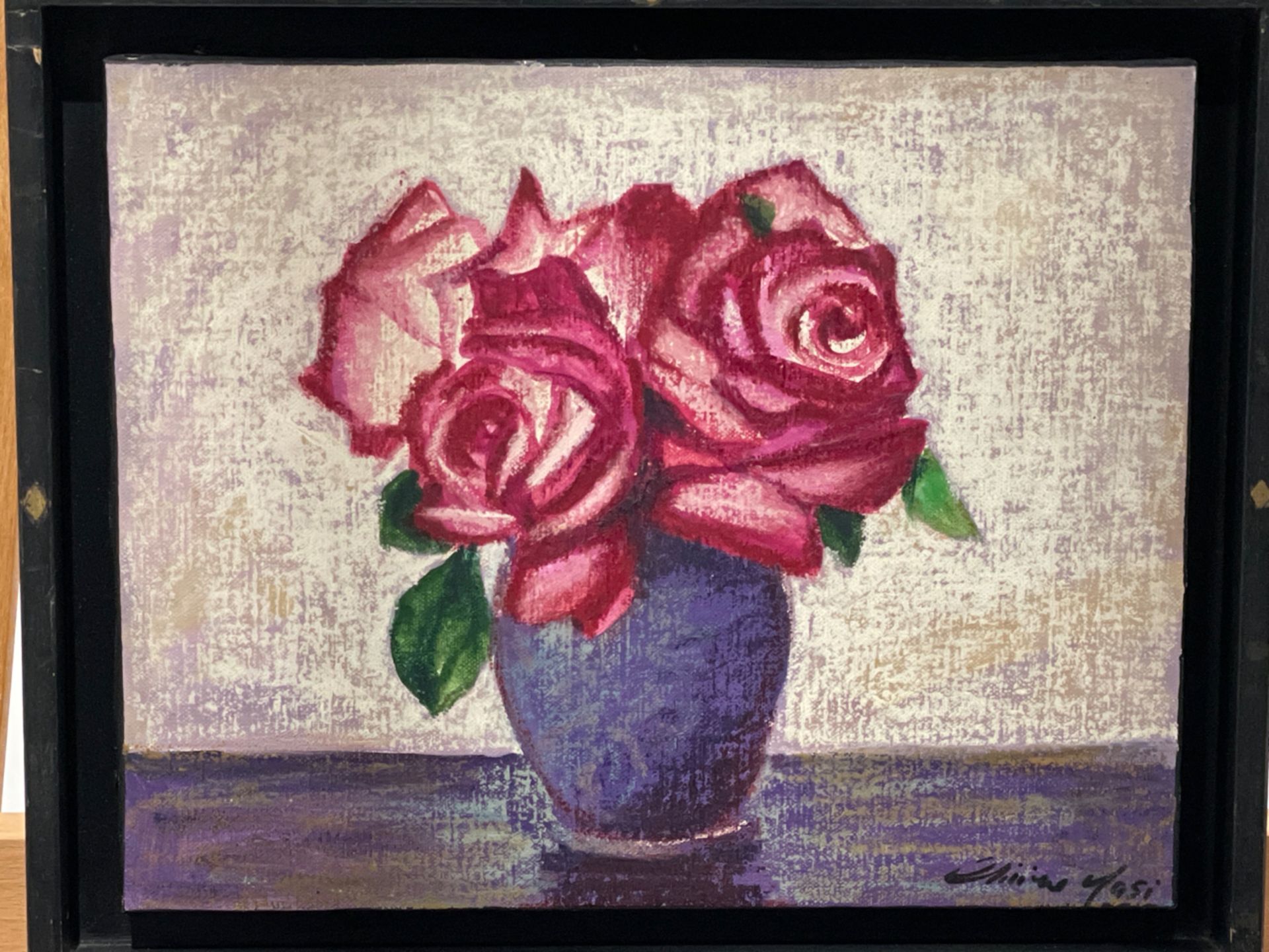 Rose and Vase Artwork - Image 2 of 2