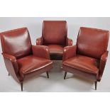 Trio of Faux Leather Accent Chairs