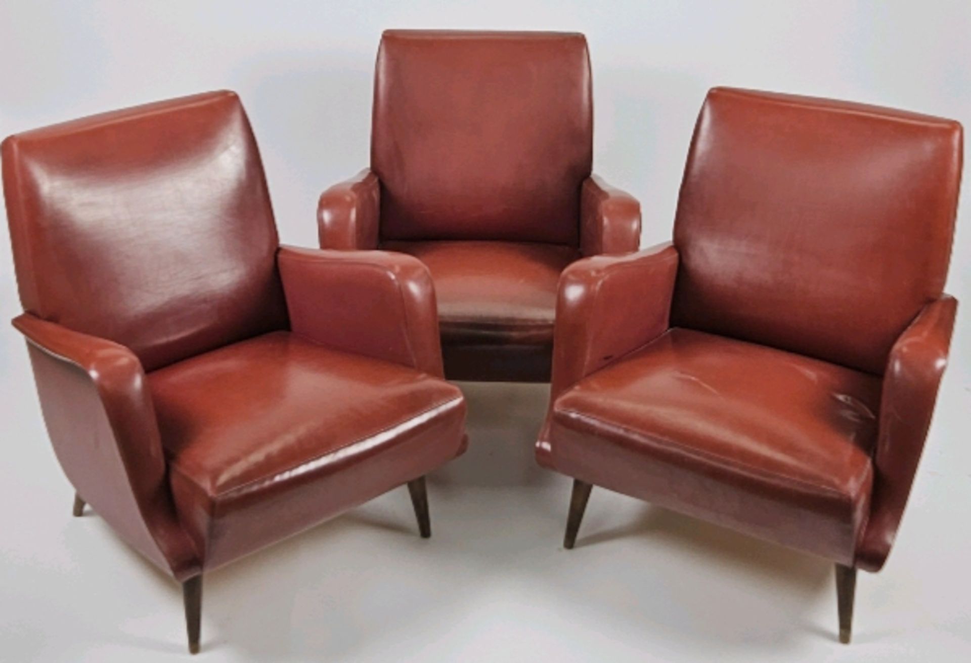 Trio of Faux Leather Accent Chairs