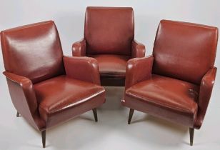 Trio of Faux Leather Accent Chairs