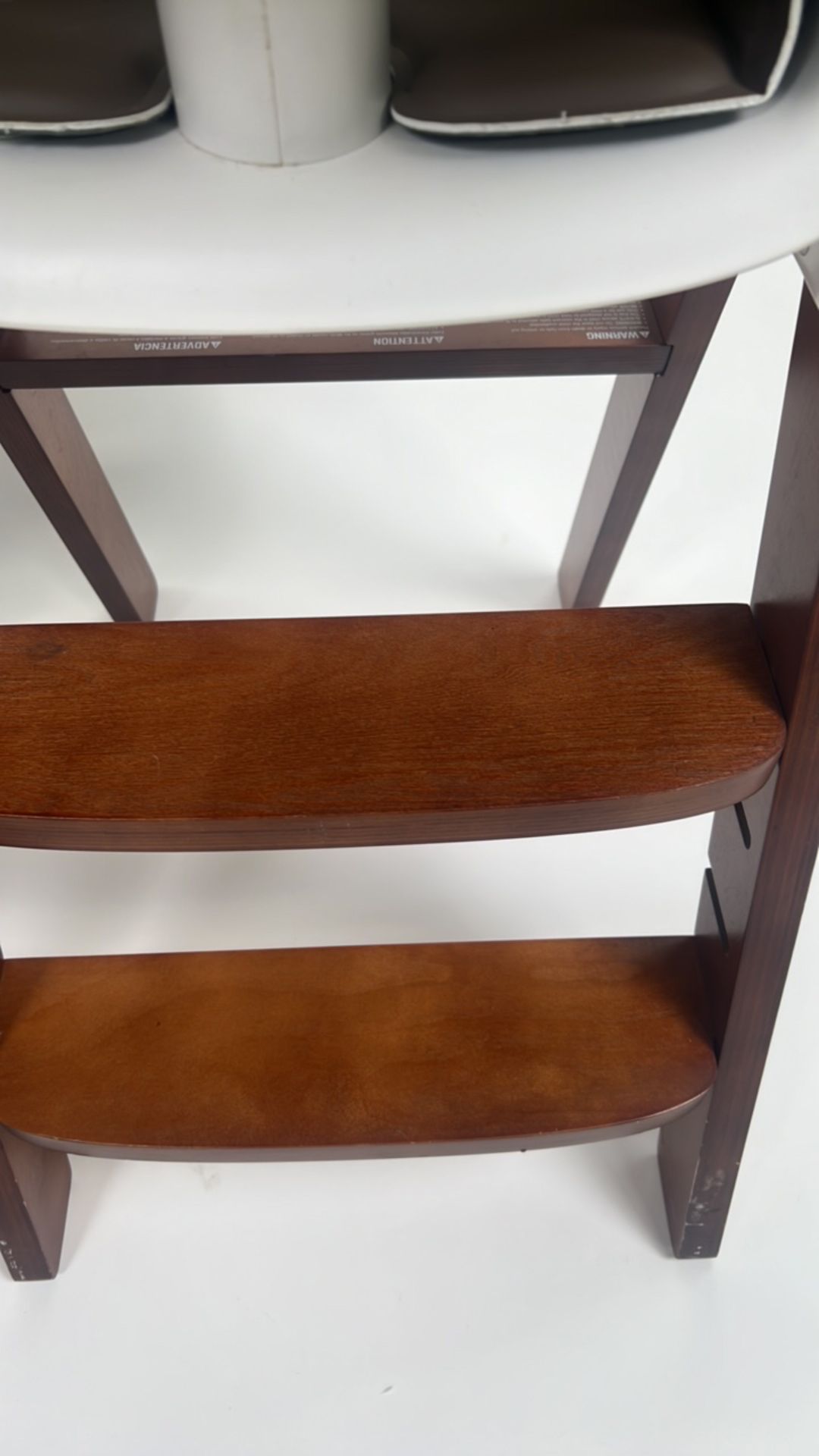 Trio of Wooden and Faux Leather High Chair - Image 9 of 9
