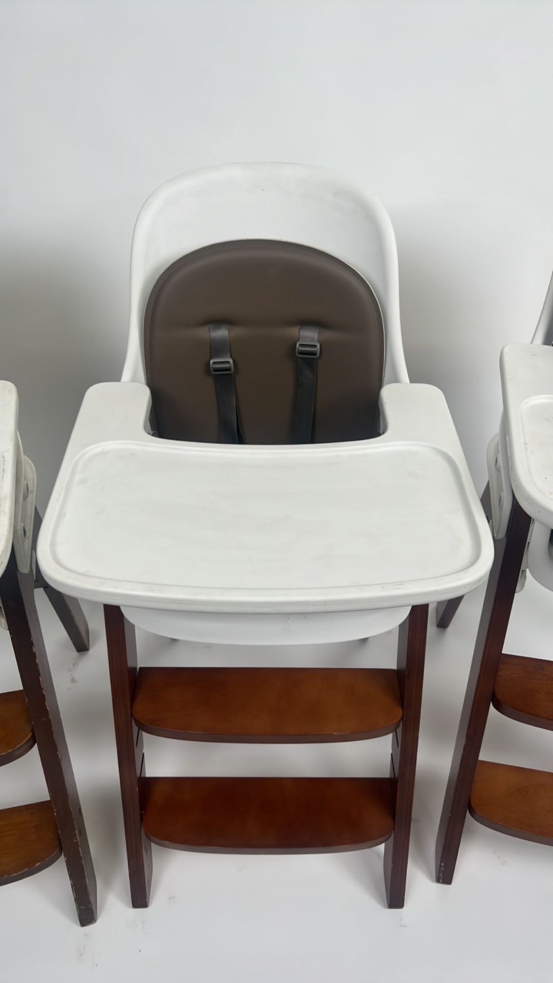 Trio of Wooden and Faux Leather High Chair - Image 2 of 9