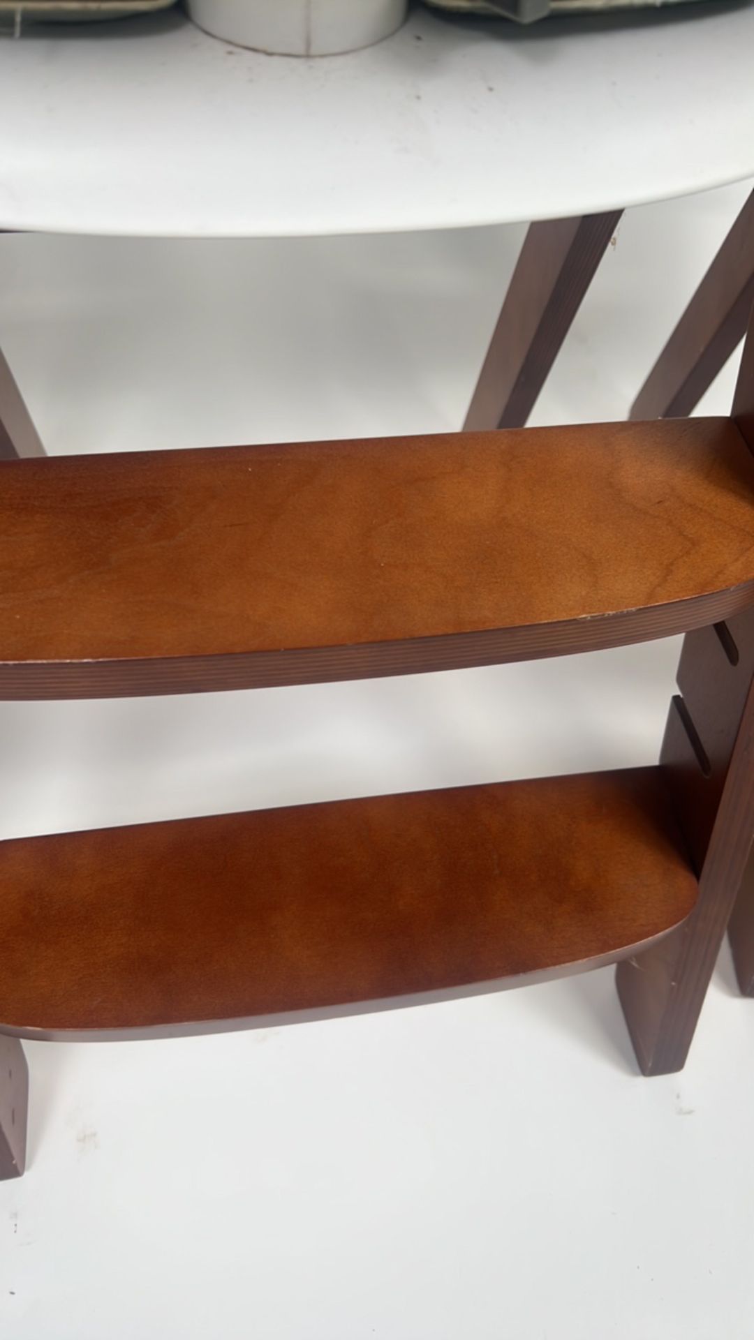 Trio of Wooden and Faux Leather High Chair - Image 8 of 9