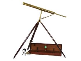 c1870 Cased Large Refracting Telescope Newton & Co Cappo Belfast