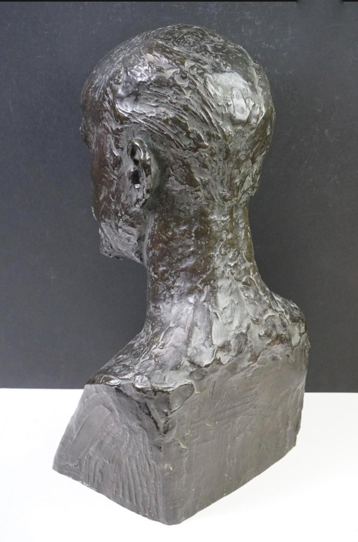 Bronze Bust of a Gentleman, with textured finish. - Image 5 of 9