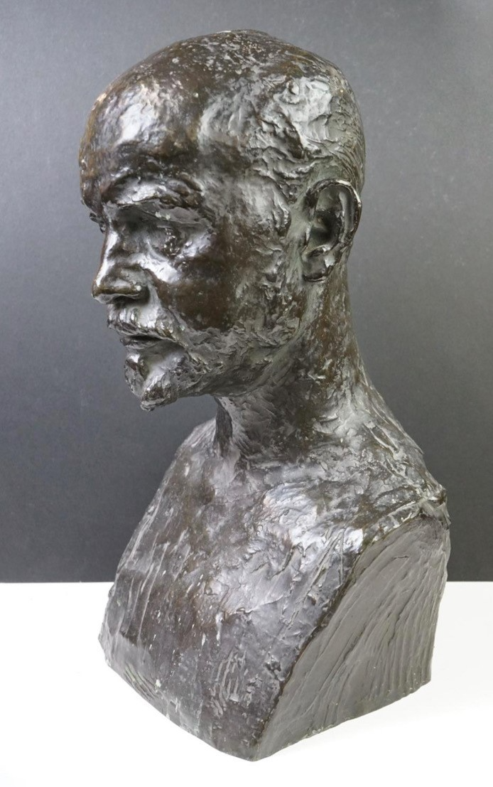 Bronze Bust of a Gentleman, with textured finish. - Image 4 of 9