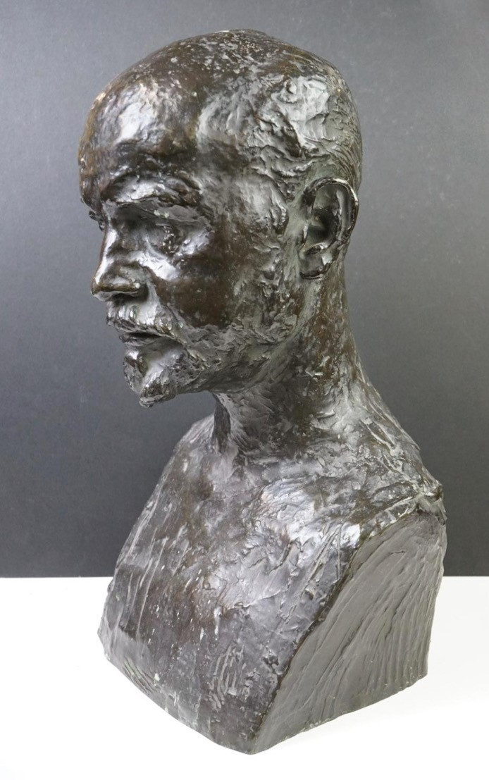 Bronze Bust of a Gentleman, with textured finish. - Image 6 of 9