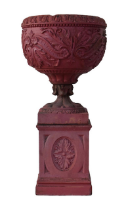 Accrington Nori Brick and Tile Co. Ld. - Late Victorian or Edwardian Stoneware Jardinière & Pedestal