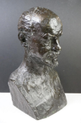 Bronze Bust of a Gentleman, with textured finish.