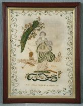 Needlework Sampler dated 1816 with 'Britania', by Mary Atkinson