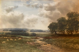 “On Birns water” East Lothian Large Signed watercolour by John Hamilton Glass