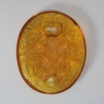 Rene Lalique Amber Glass Guepes Pendant