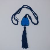 Rene Lalique Electric Blue Coloured Glass 'Graines' Pendant