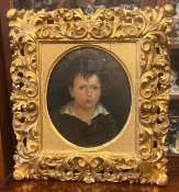 Late, c18th Oil on Canvas Portrait of a Young Boy