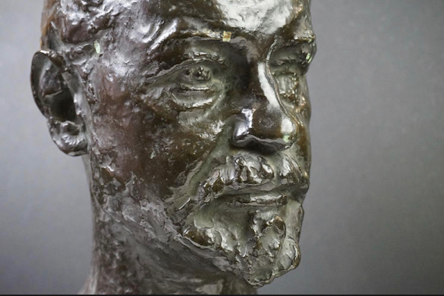 Bronze Bust of a Gentleman, with textured finish. - Image 9 of 9