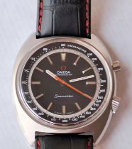 Omega Seamaster Chronostop Manual Wind Wristwatch With Box Spare Omega Strap And Omega Buckle