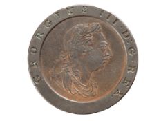 1797 Near Mint Cartwheel George III 2 Pence Coin