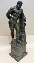 Large, c19th Italian Green Serpentine Marble Figure of Hercules
