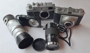 Collection Of Vintage Cameras & Lenses Sony, Leitz Leica, Zorki