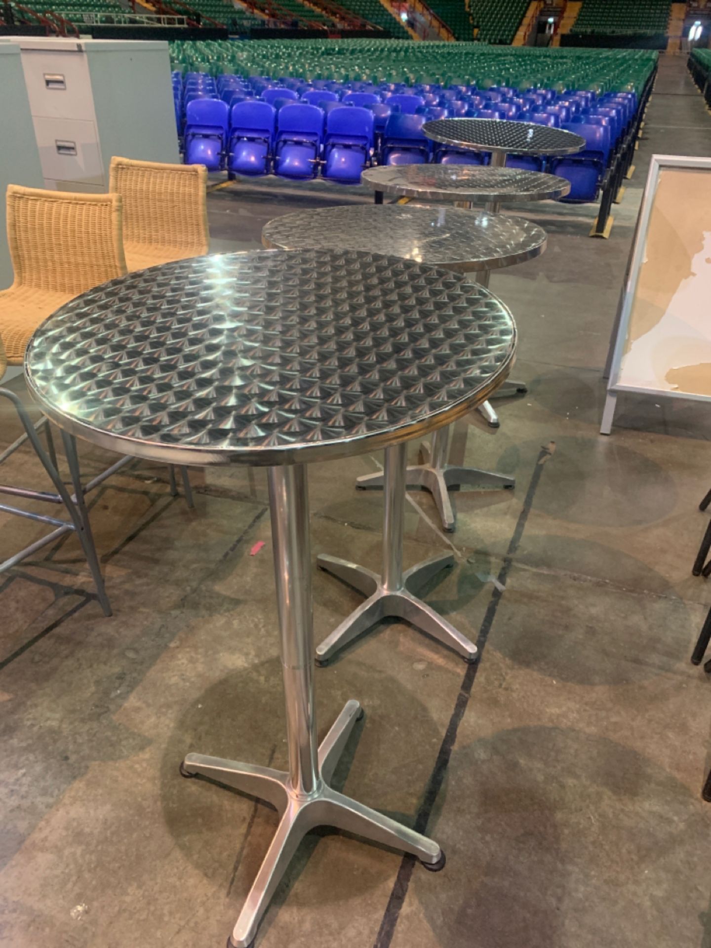 Set of 4 Matching Round Bar Tables