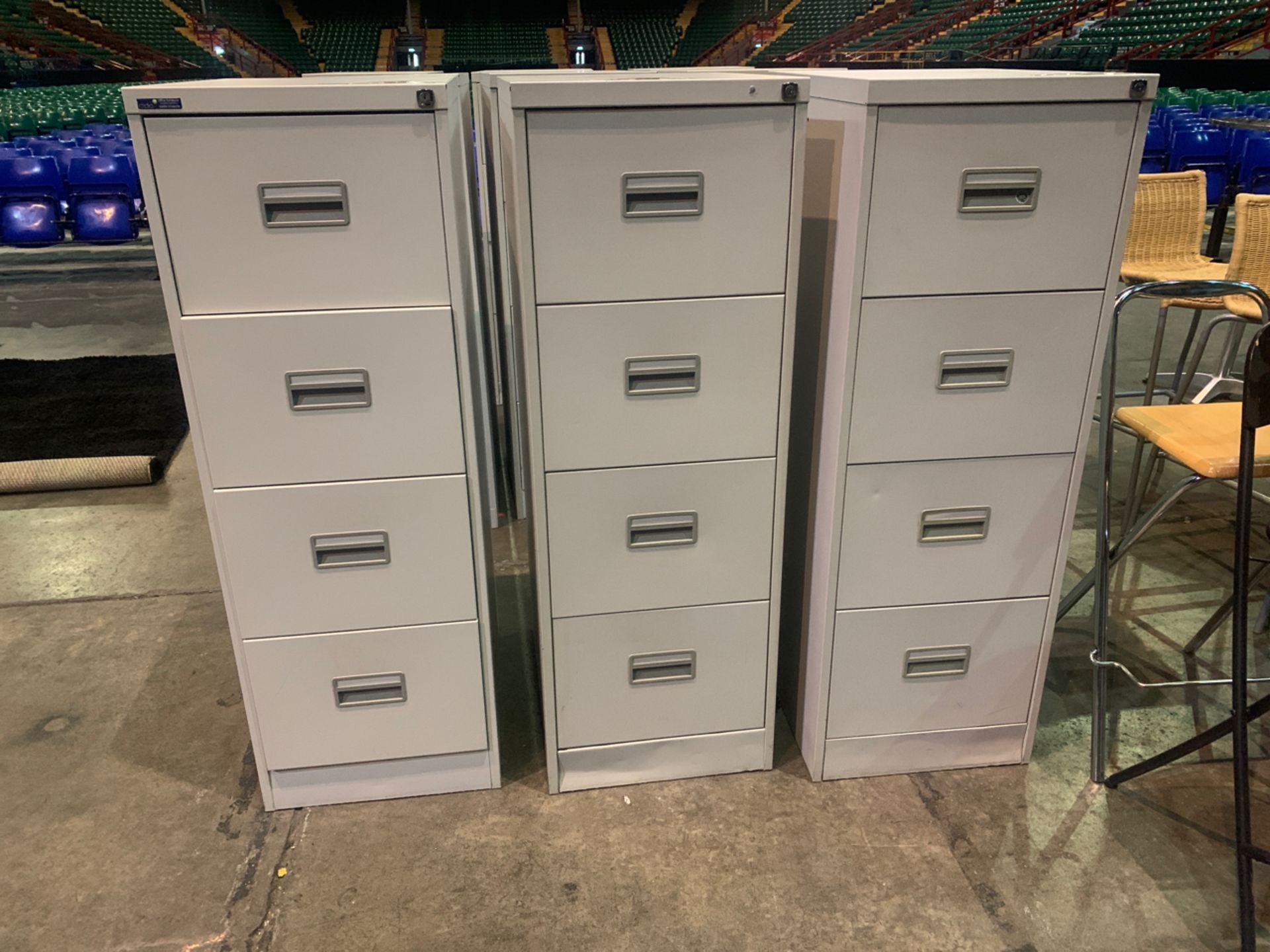 Set of 3 Four Drawer Filing Cabinets