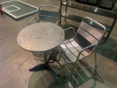 Garden Set of 2 Metal Chairs and Round Table