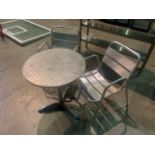 Garden Set of 2 Metal Chairs and Round Table