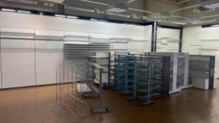 Assorted merchandising units and Shelving
