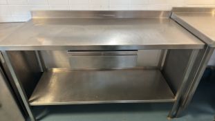 Stainless steel prep station with drawer