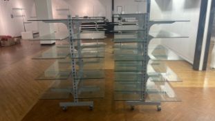 2 x Glass Retail Display Stands