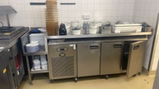 FOSTER Under Counter Tripple chiller, stainless steel prep area and Accesories