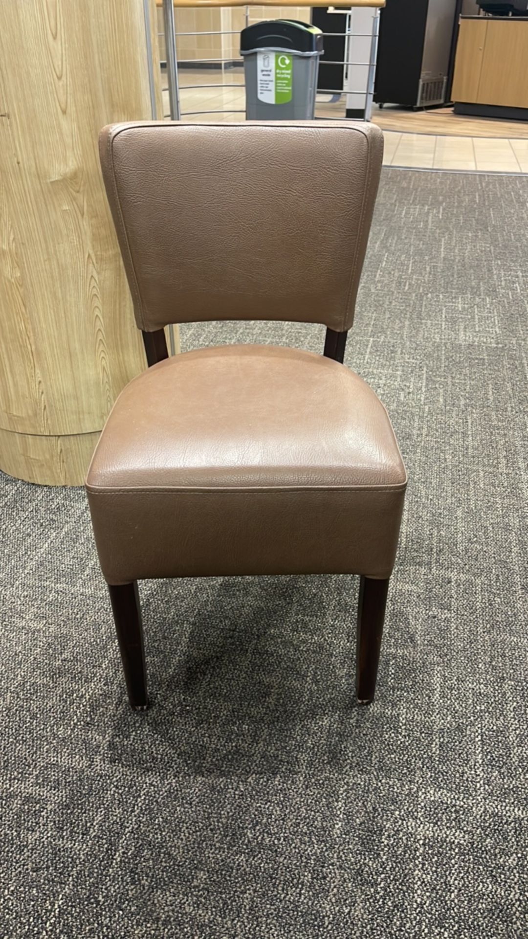 4 x Brown Leather Chairs and 1 x Square Table - Image 2 of 6