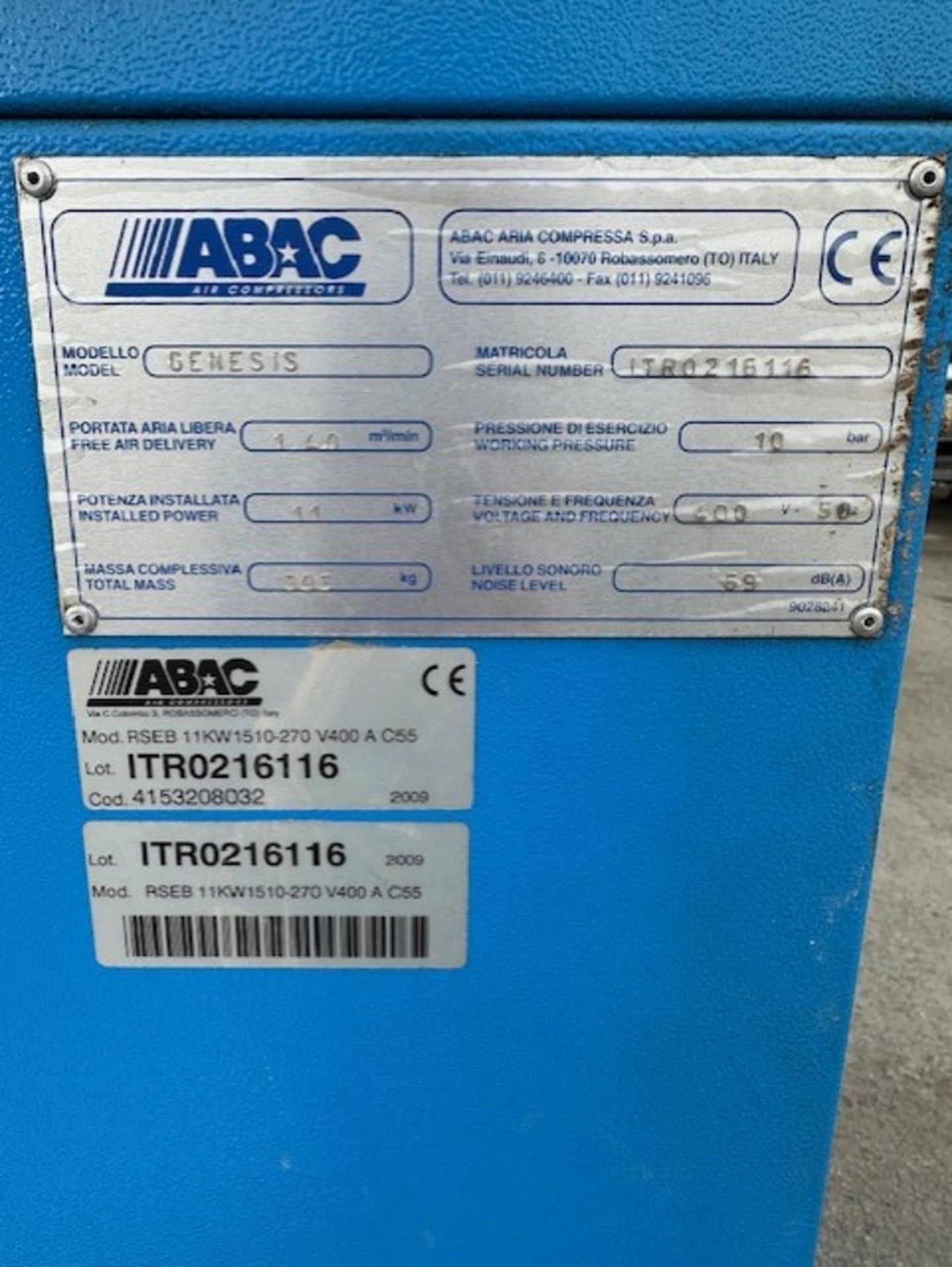 2009, ABAC Air Compressor - Image 2 of 5