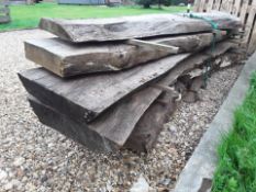 5x Hardwood Air Dried Sawn Waney Edge / Live Edge English Oak Slabs
