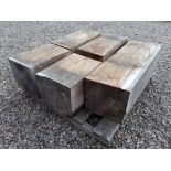 4 x Hardwood Air Dried Sawn English Oak Blocks / Beams
