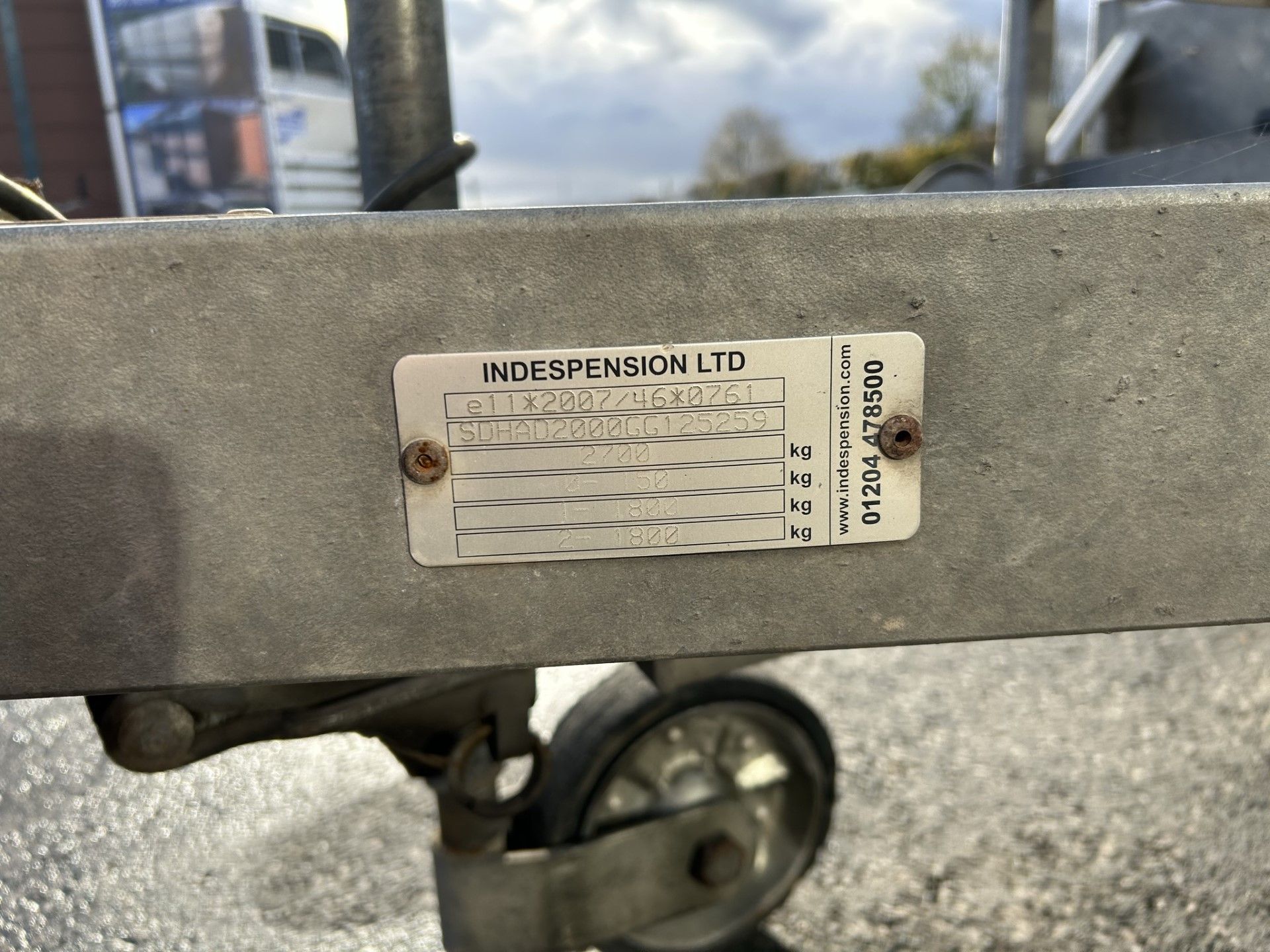 Used Indespension 8x4 Plant Trailer - Image 6 of 11