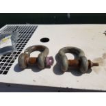 2 x heavy duty 12 tonne shackles 12T