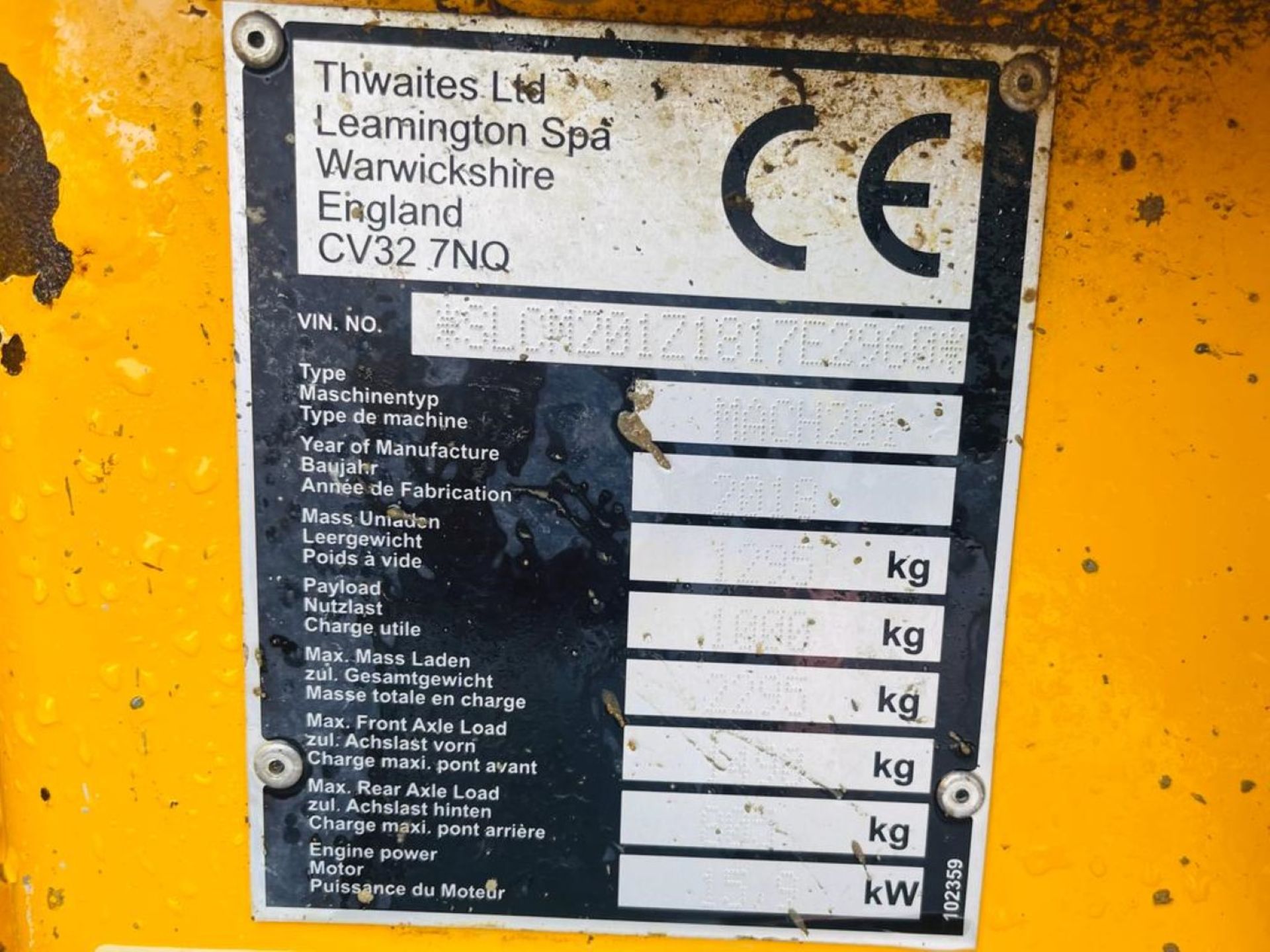 2018, THWAITES 1 TON HIGH TIP - Bild 6 aus 15