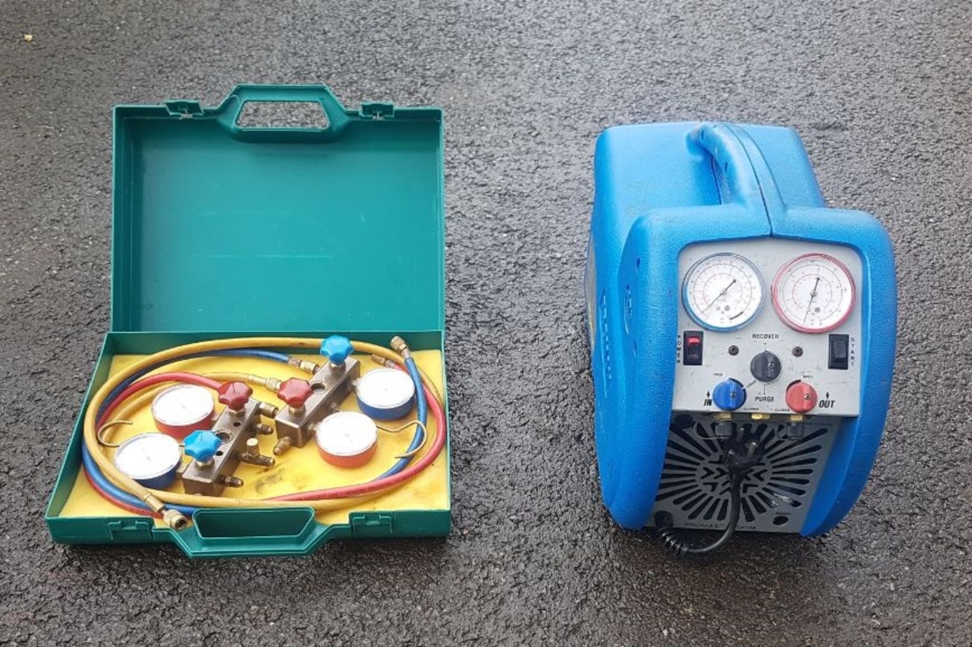 Promax RG5410A refrigerant recovery machine & REFCO R410A refrigeration gauges