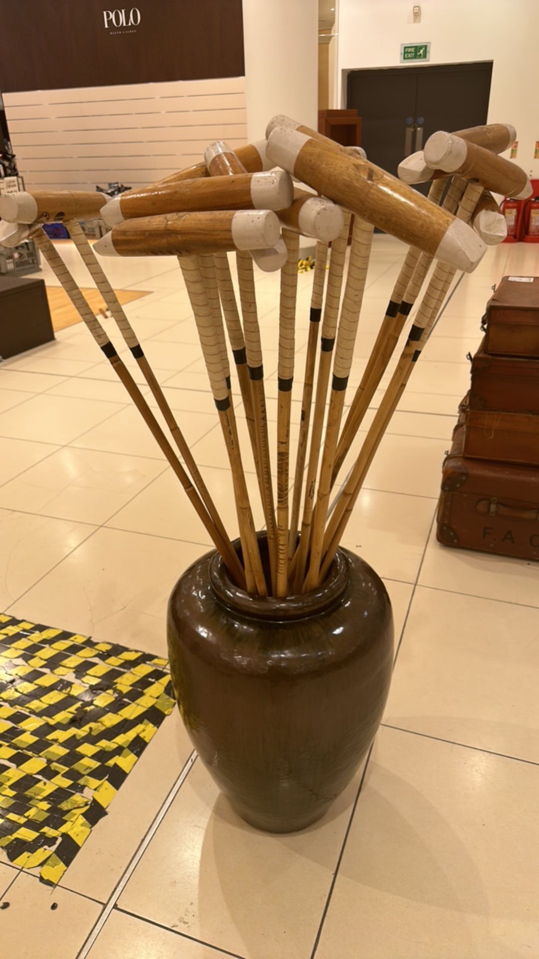 Polo Sticks With Large Ceramic Vases - Image 3 of 3
