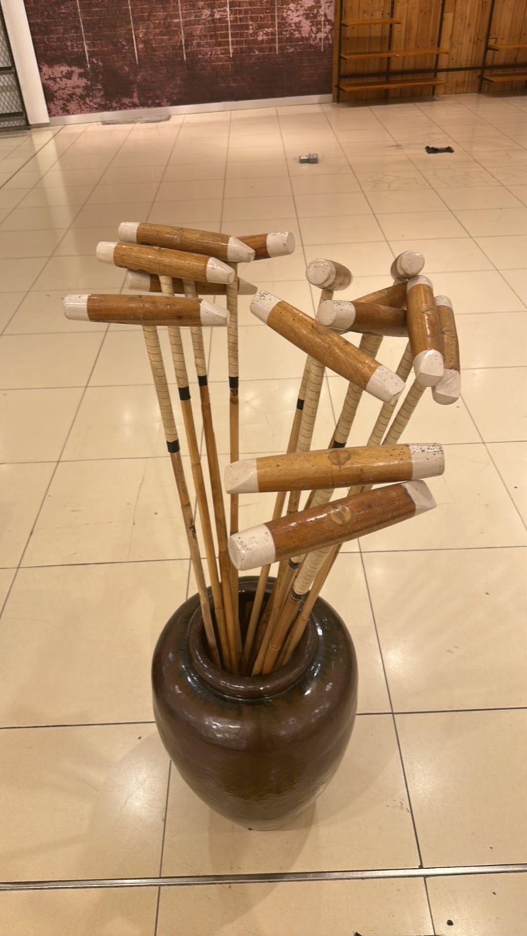 Polo Sticks With Large Ceramic Vases - Image 2 of 3