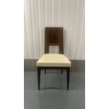 Walnut & Cream Leather Set of 8 Chairs