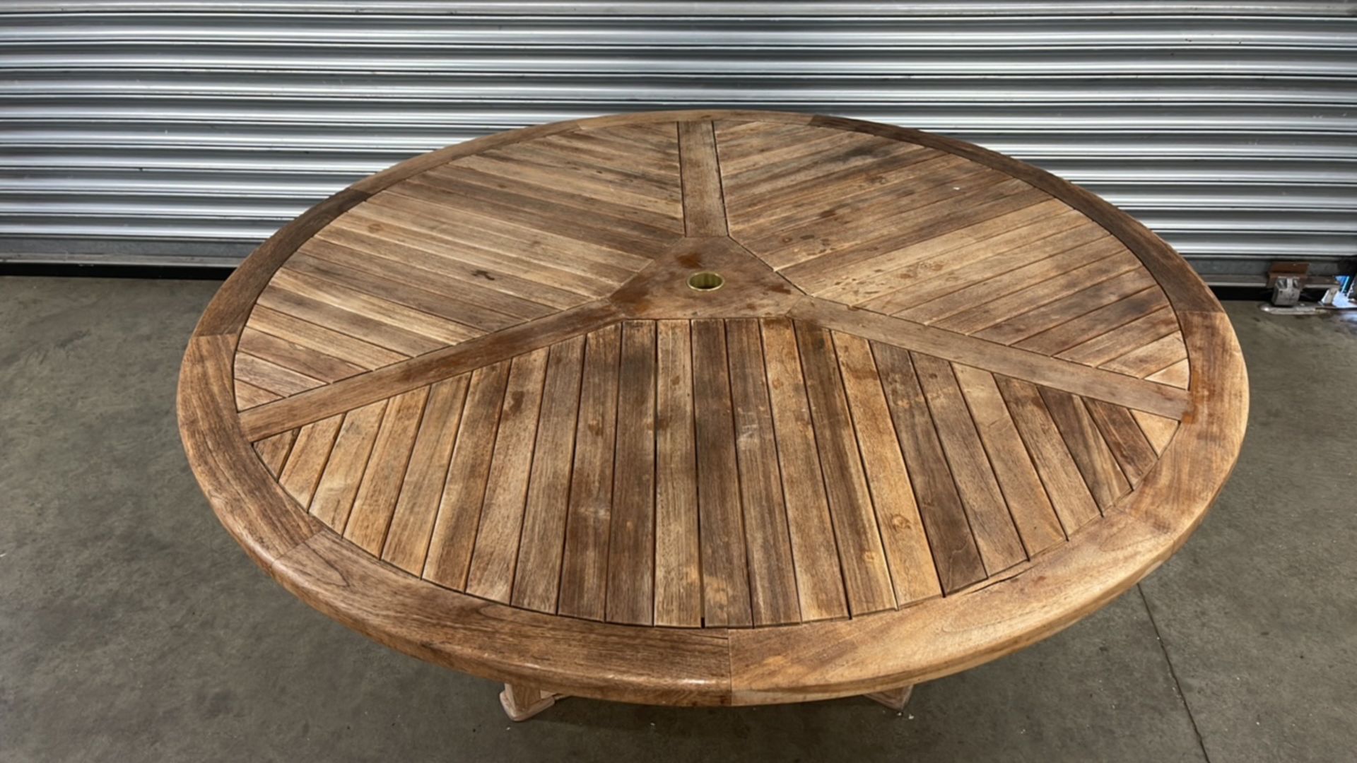 Round Wooden Outdoor Table - Image 2 of 6