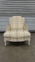 Roche Bobois Style Tartan Feature Armchair